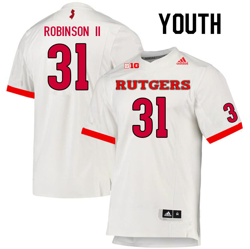 Youth #31 Michael Robinson II Rutgers Scarlet Knights College Football Jerseys Sale-White